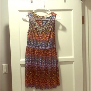 Tbags Los Angeles Multi Colored Chevron Dress